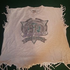 Vintage Six Flags Crop Top with Tassels